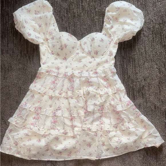 ALTAR’D STATE COQUETTE FLORAL HARLOW WESTERN FESTIVAL SPRING MINI RUFFLES DRESS - Picture 4 of 14